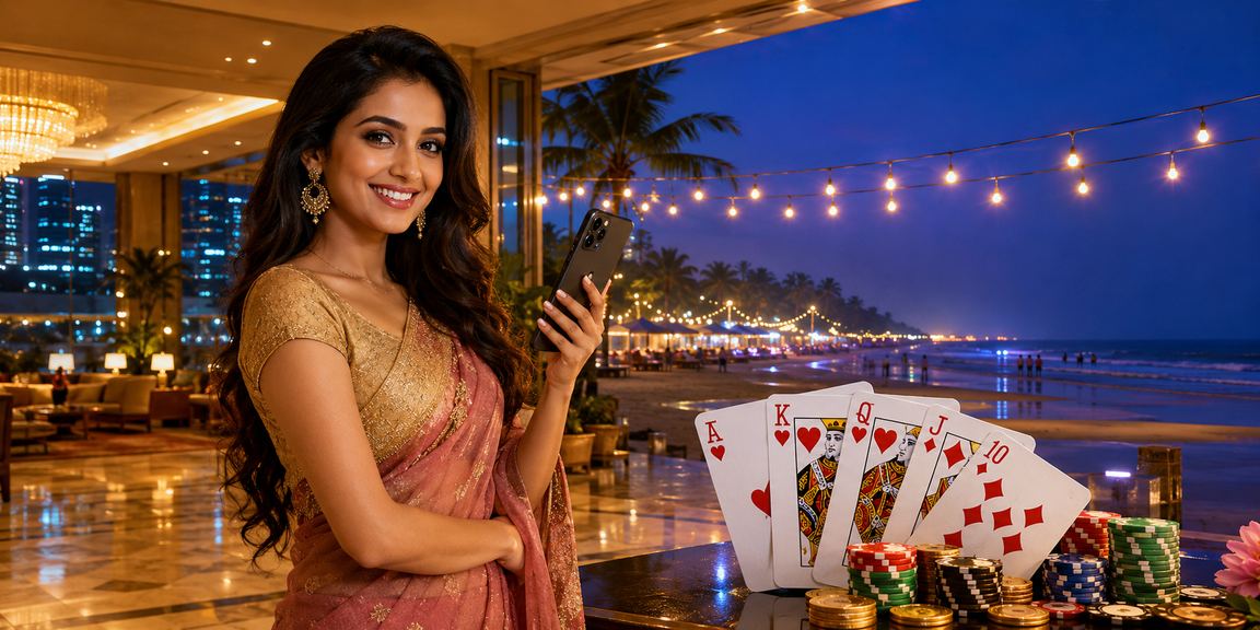 A sona888vip user playing Teen Patti bets on a beach in Dhaka